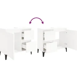 vidaXL Badkamerkast 65x33x60 cm bewerkt hout wit