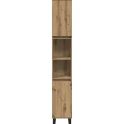 vidaXL Badkamerkast 30x30x190 cm bewerkt hout artisanaal eikenkleurig