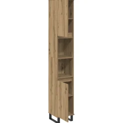 vidaXL Badkamerkast 30x30x190 cm bewerkt hout artisanaal eikenkleurig