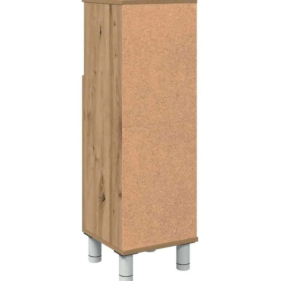 vidaXL Badkamerkast 30x30x95 cm bewerkt hout artisanaal eikenkleur