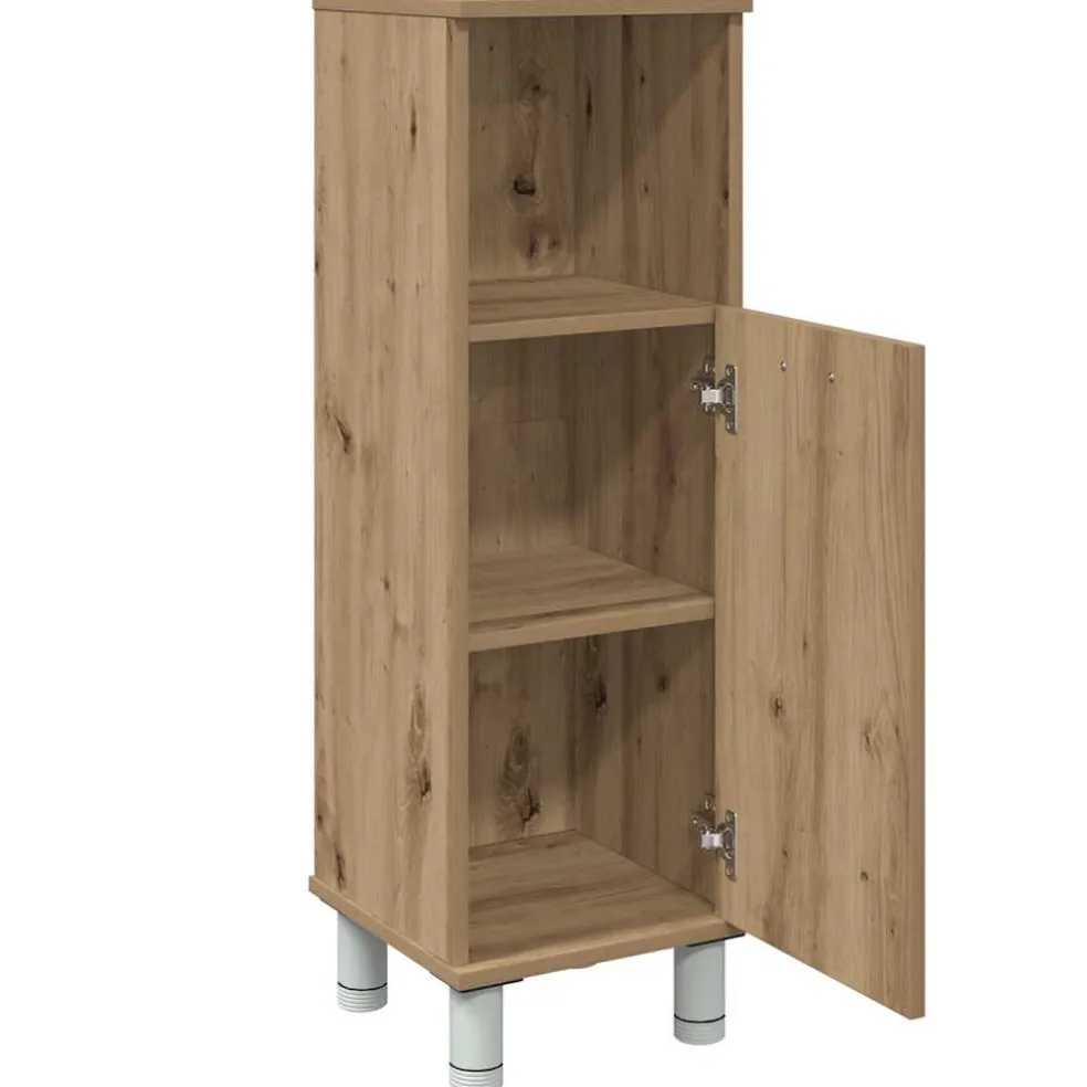 vidaXL Badkamerkast 30x30x95 cm bewerkt hout artisanaal eikenkleur
