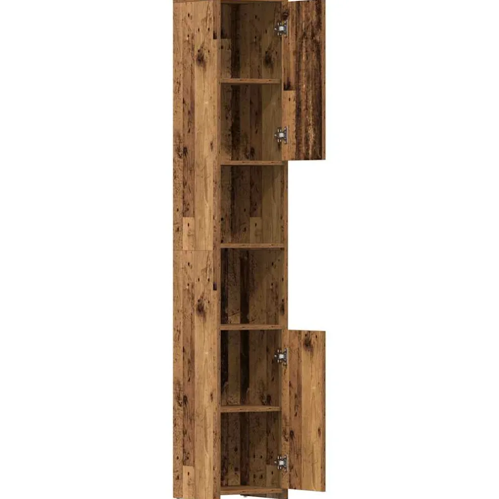 vidaXL Badkamerkast 30x30x183,5 cm bewerkt hout oud houtkleurig