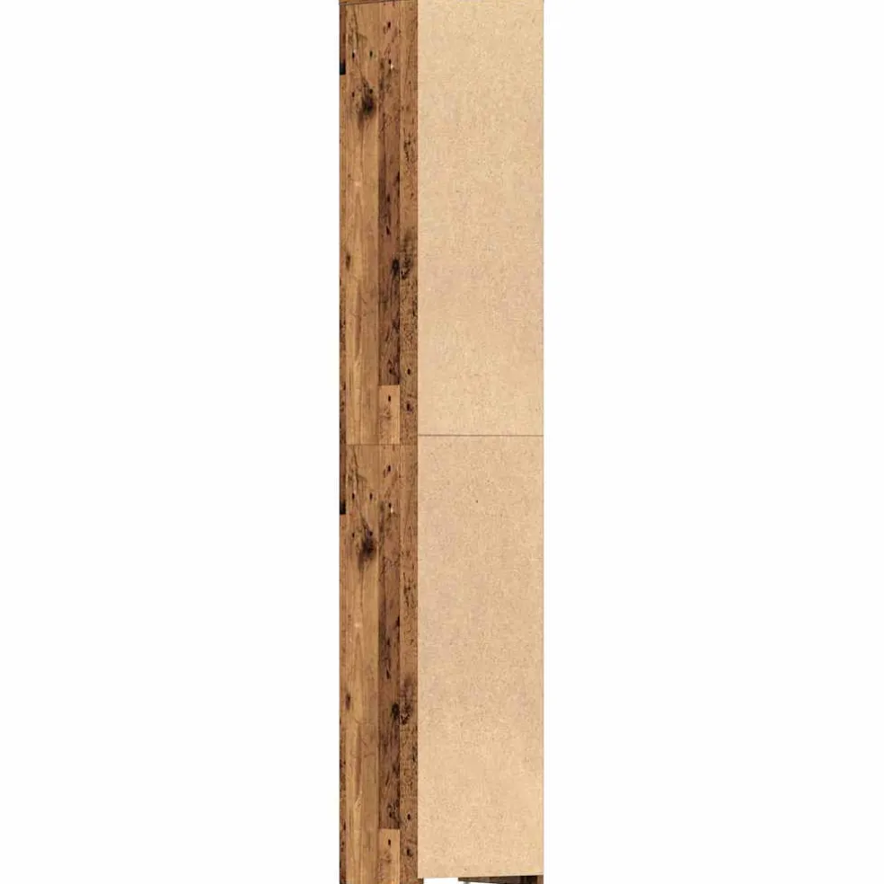 vidaXL Badkamerkast 30x30x183,5 cm bewerkt hout oud houtkleurig