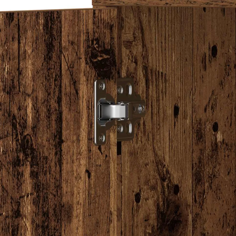 vidaXL Badkamerkast 30x30x183,5 cm bewerkt hout oud houtkleurig