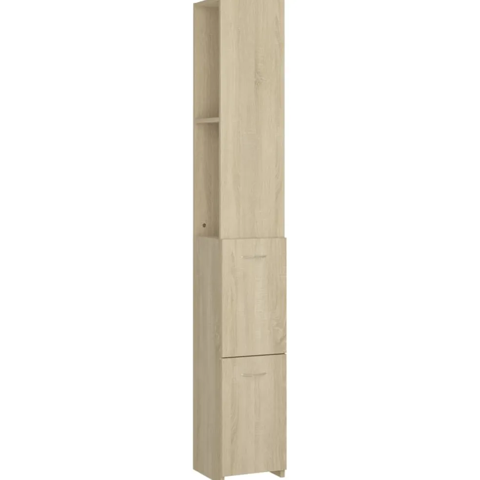 vidaXL Badkamerkast 25x26,5x170 cm bewerkt hout sonoma eikenkleurig