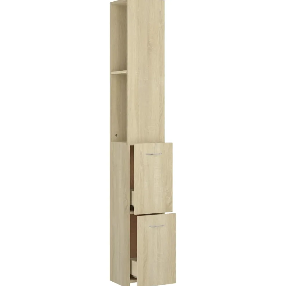 vidaXL Badkamerkast 25x26,5x170 cm bewerkt hout sonoma eikenkleurig