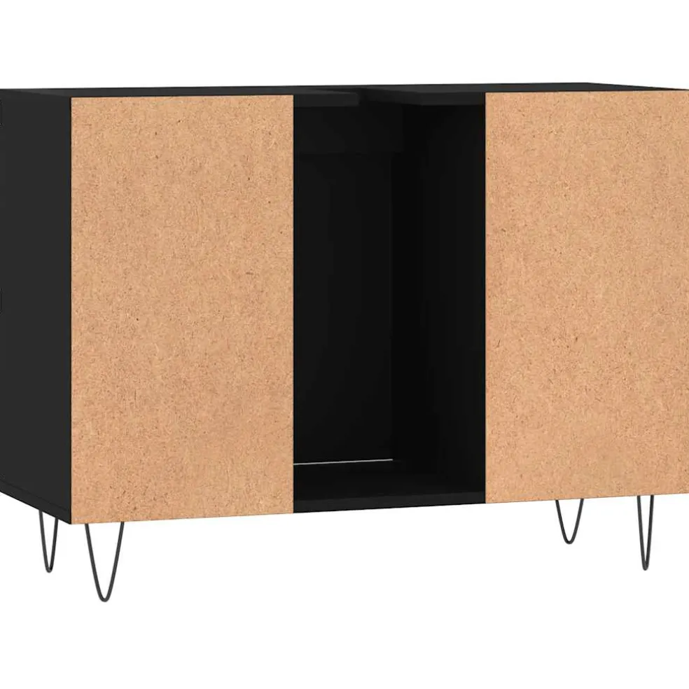 vidaXL Badkamerkast 80x33x60 cm bewerkt hout zwart
