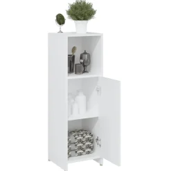 vidaXL Badkamerkast 30x30x95 cm bewerkt hout wit