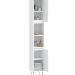 vidaXL Badkamerkast 30x30x190 cm bewerkt hout wit