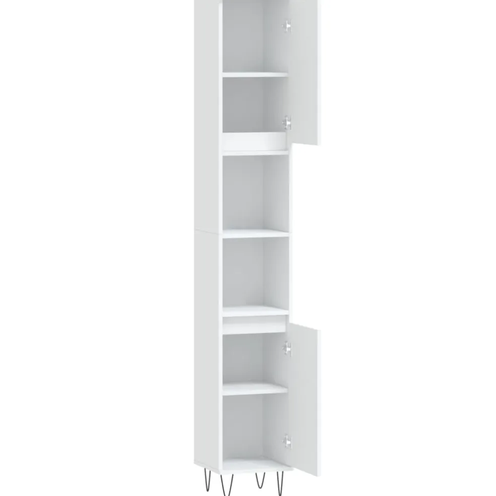 vidaXL Badkamerkast 30x30x190 cm bewerkt hout wit