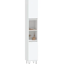 vidaXL Badkamerkast 30x30x190 cm bewerkt hout wit
