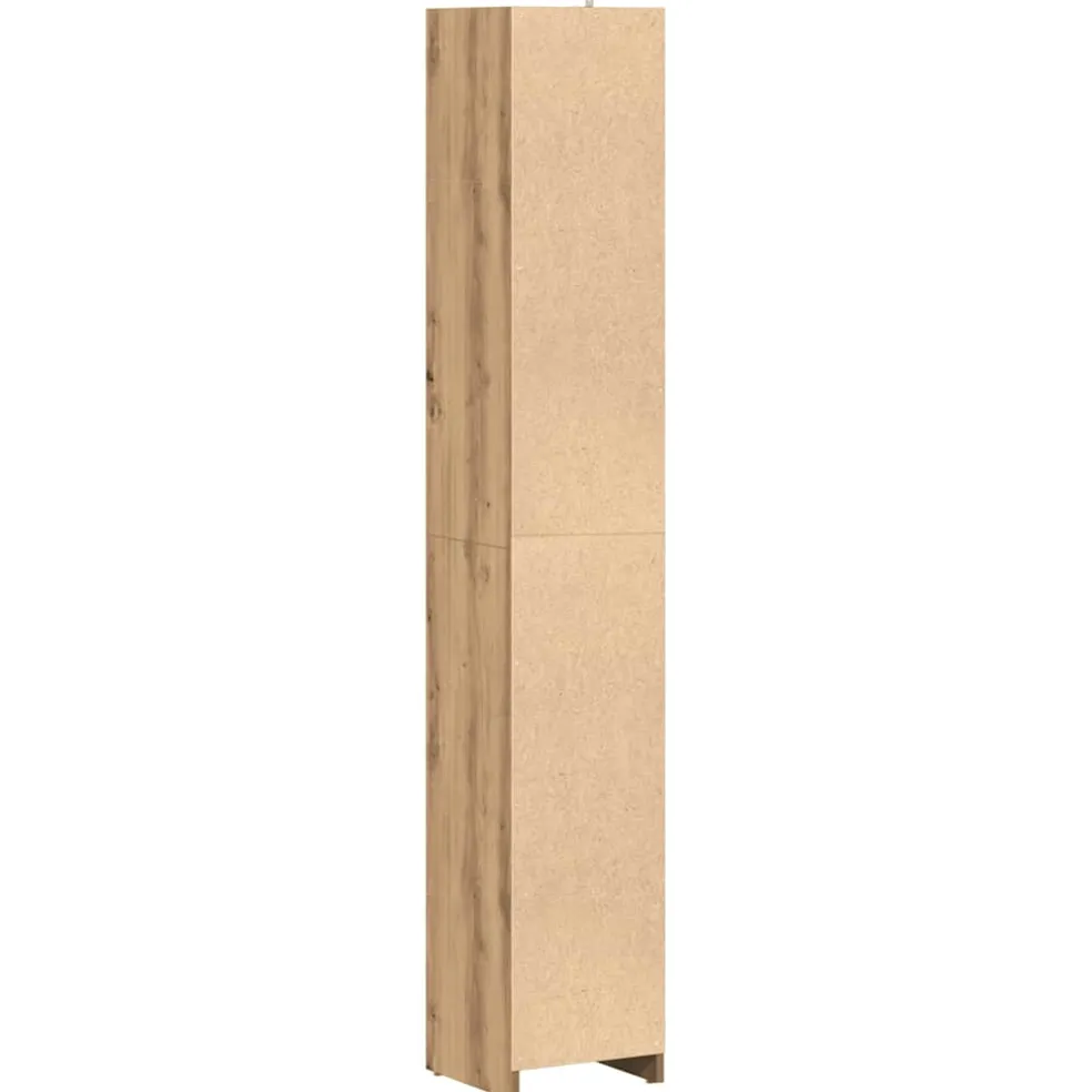 vidaXL Badkamerkast 30x30x183,5 cm bewerkt hout artisanaal eikenkleur