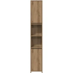 vidaXL Badkamerkast 30x30x183,5 cm bewerkt hout artisanaal eikenkleur