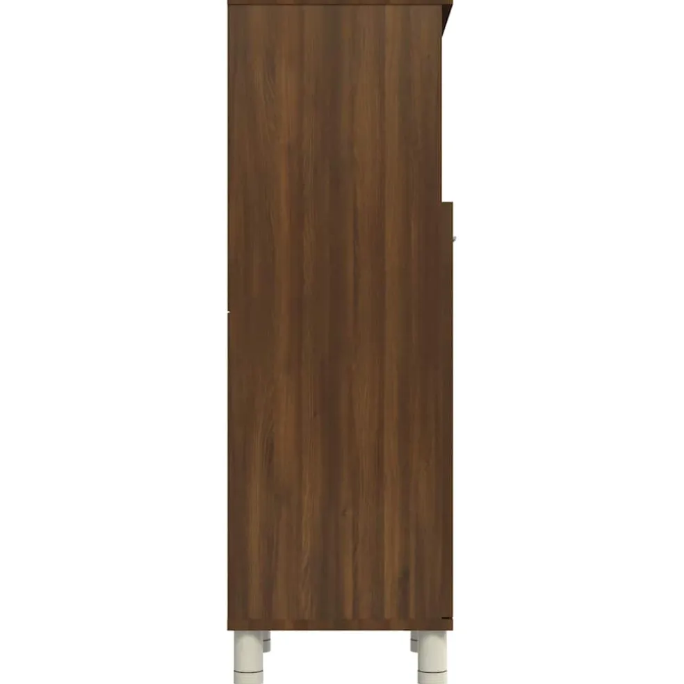 vidaXL Badkamerkast 30x30x95 cm bewerkt hout bruin eikenkleur