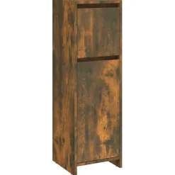 vidaXL Badkamerkast 30x30x95 cm bewerkt hout gerookt eikenkleurig