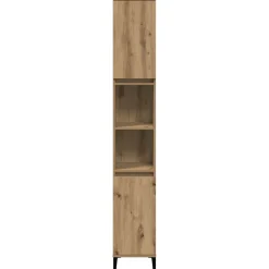 vidaXL Badkamerkast 30x30x190 cm bewerkt hout artisanaal eikenkleurig