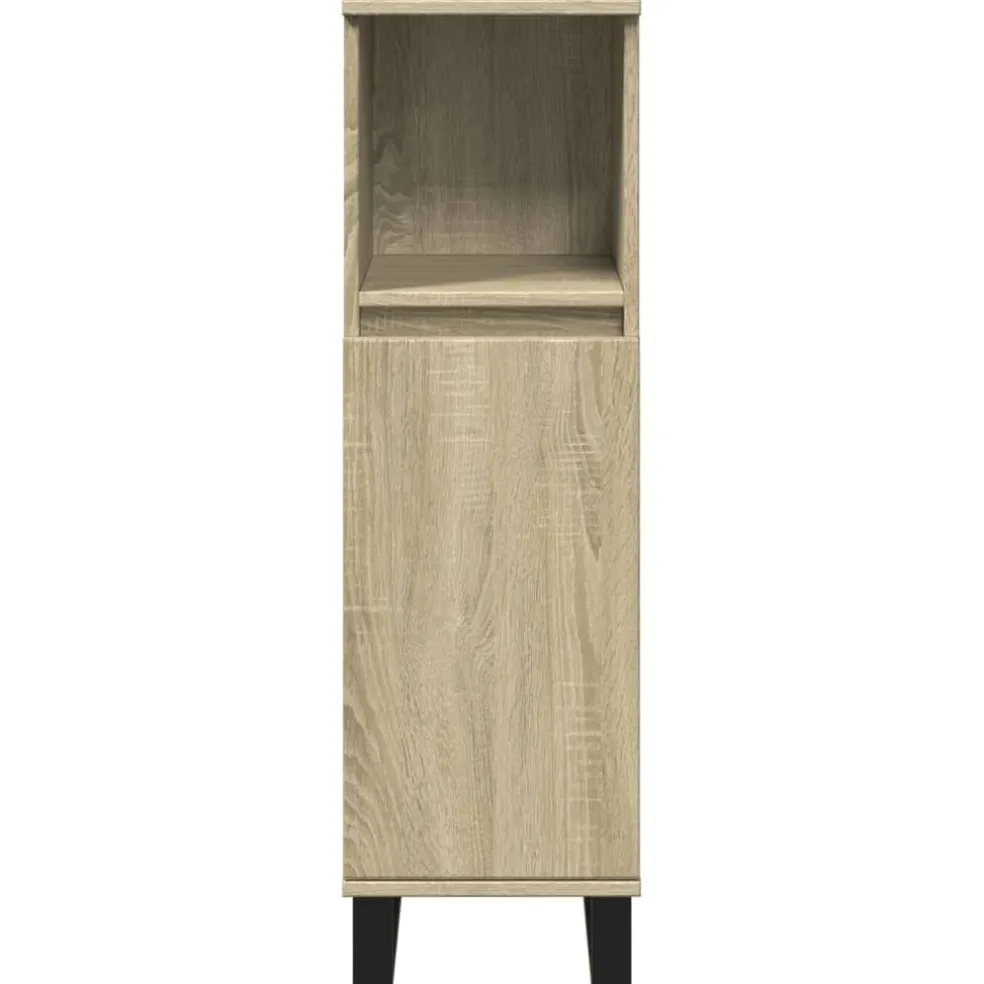 vidaXL Badkamerkast 30x30x100 cm bewerkt hout sonoma eikenkleurig