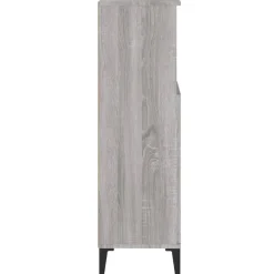 vidaXL Badkamerkast 30x30x100 cm bewerkt hout grijs sonoma eikenkleur