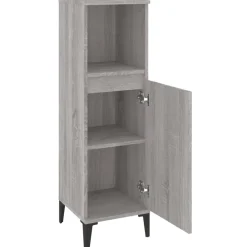 vidaXL Badkamerkast 30x30x100 cm bewerkt hout grijs sonoma eikenkleur