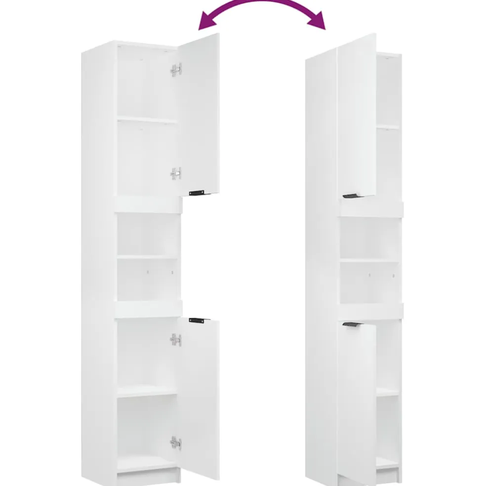 vidaXL Badkamerkast 32x34x188,5 cm bewerkt hout wit