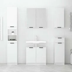 vidaXL Badkamerkast 32x34x188,5 cm bewerkt hout wit