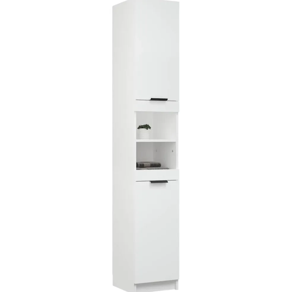 vidaXL Badkamerkast 32x34x188,5 cm bewerkt hout wit