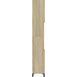 vidaXL Badkamerkast 30x30x190 cm bewerkt hout sonoma eikenkleurig