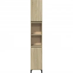 vidaXL Badkamerkast 30x30x190 cm bewerkt hout sonoma eikenkleurig