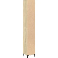 vidaXL Badkamerkast 30x30x190 cm bewerkt hout sonoma eikenkleurig
