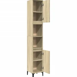 vidaXL Badkamerkast 30x30x190 cm bewerkt hout sonoma eikenkleurig