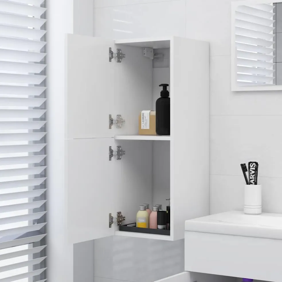 vidaXL Badkamerkast 30x30x80 cm bewerkt hout wit