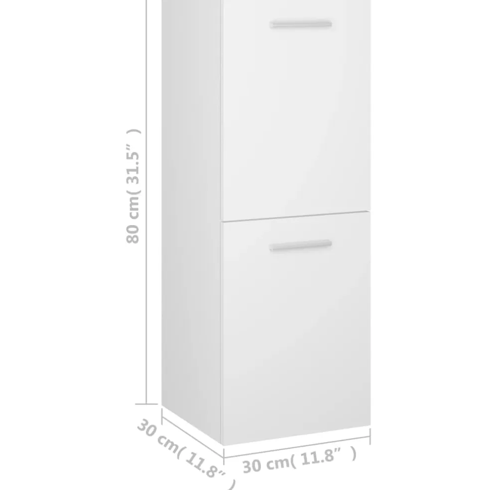 vidaXL Badkamerkast 30x30x80 cm bewerkt hout wit