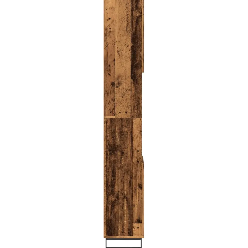 vidaXL Badkamerkast 30x30x190 cm bewerkt hout oud houtkleurig