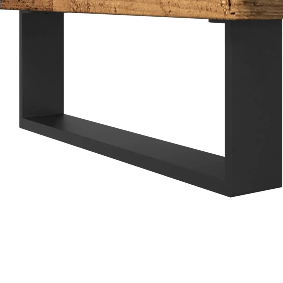 vidaXL Badkamerkast 30x30x190 cm bewerkt hout oud houtkleurig