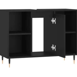 vidaXL Badkamerkast 80x33x60 cm bewerkt hout zwart