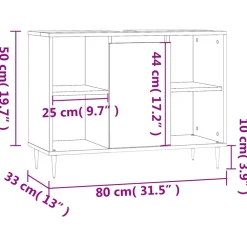 vidaXL Badkamerkast 80x33x60 cm bewerkt hout zwart