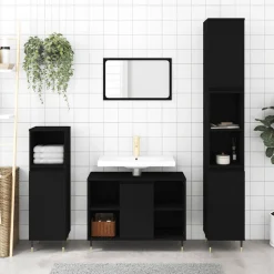 vidaXL Badkamerkast 80x33x60 cm bewerkt hout zwart