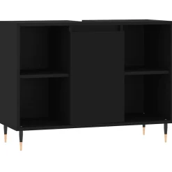 vidaXL Badkamerkast 80x33x60 cm bewerkt hout zwart
