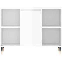 vidaXL Badkamerkast 80x33x60 cm bewerkt hout hoogglans wit