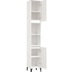 vidaXL Badkamerkast 30x30x190 cm bewerkt hout wit