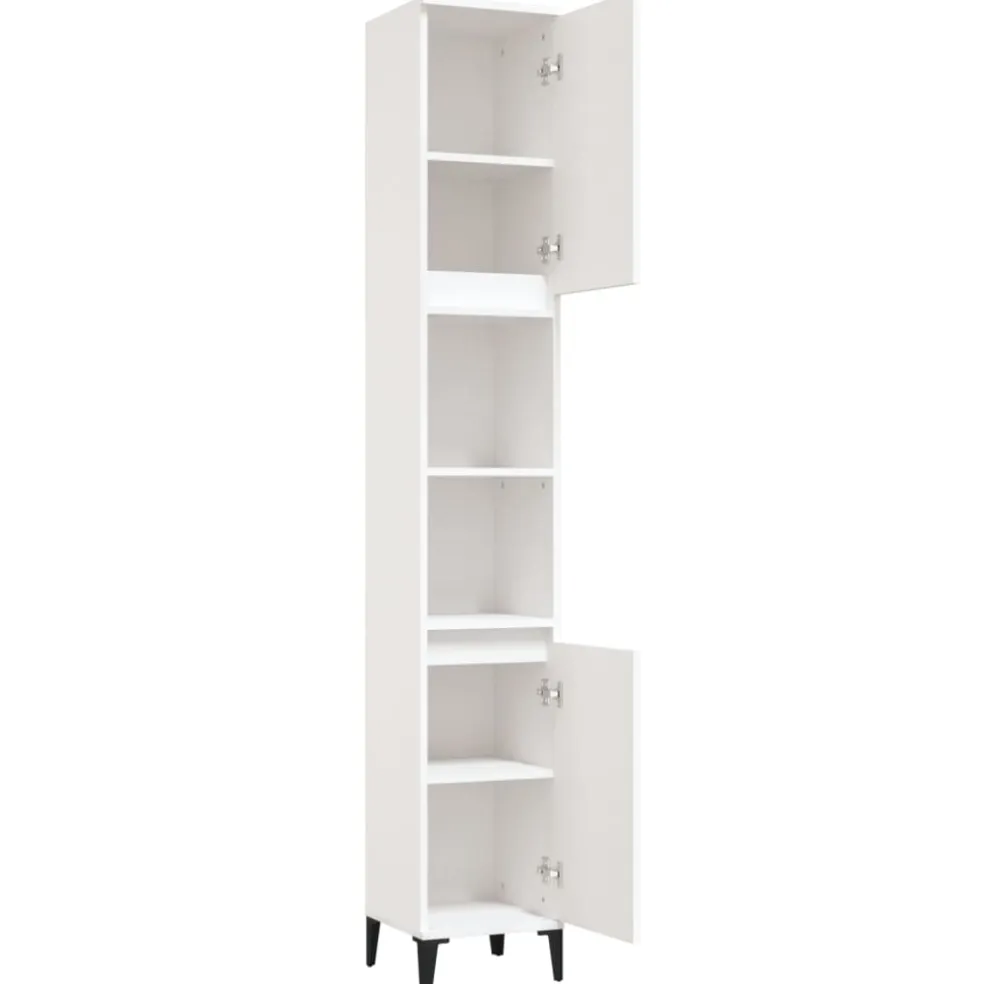 vidaXL Badkamerkast 30x30x190 cm bewerkt hout wit