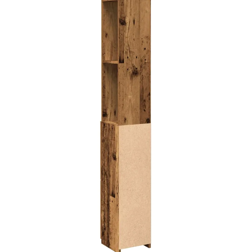 vidaXL Badkamerkast 25x25x170 cm bewerkt hout oud houtkleurig