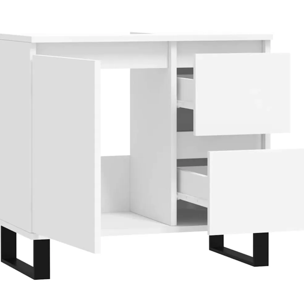 vidaXL Badkamerkast 65x33x60 cm bewerkt hout wit