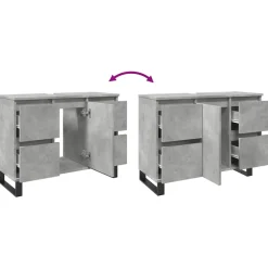 vidaXL Badkamerkast 80x33x60 cm bewerkt hout betongrijs
