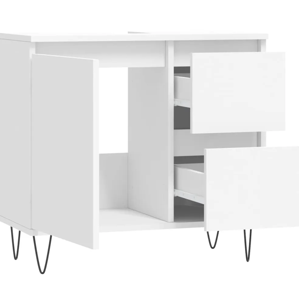 vidaXL Badkamerkast 65x33x60 cm bewerkt hout wit
