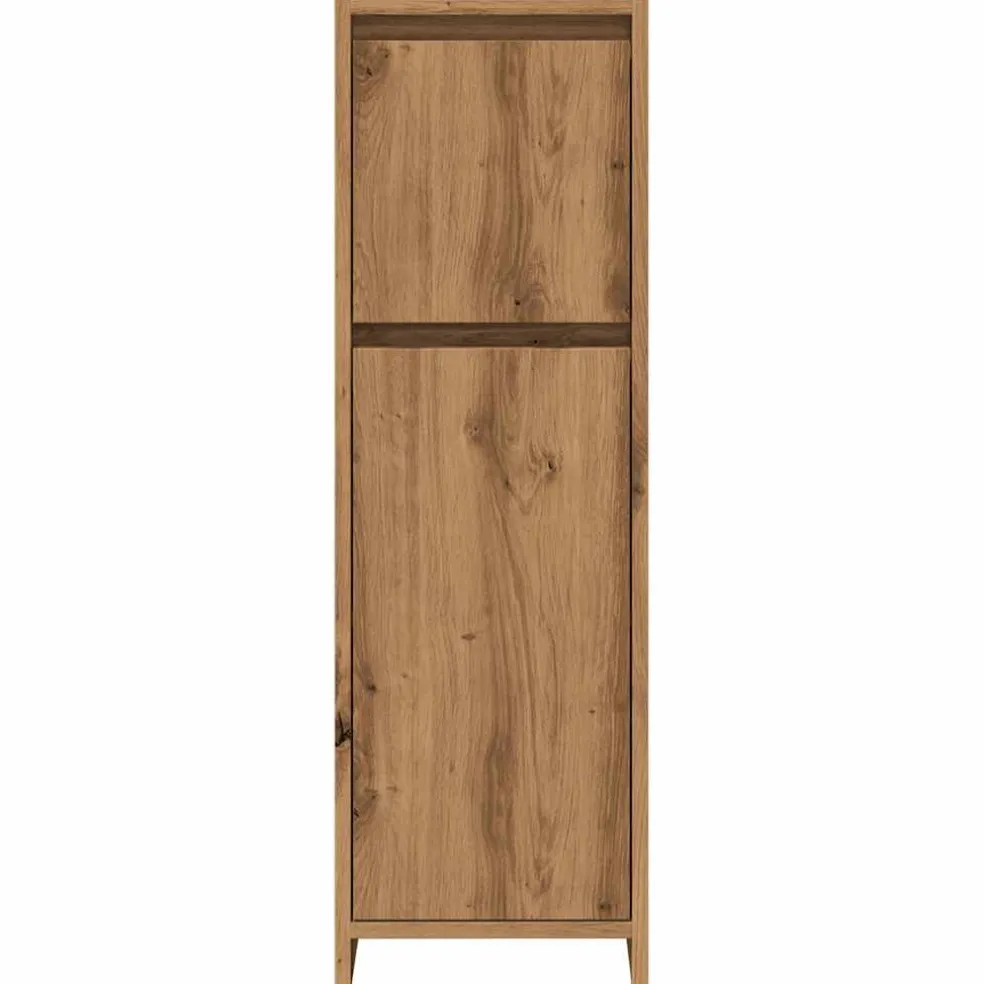 vidaXL Badkamerkast 30x30x95 cm bewerkt hout artisanaal eikenkleur