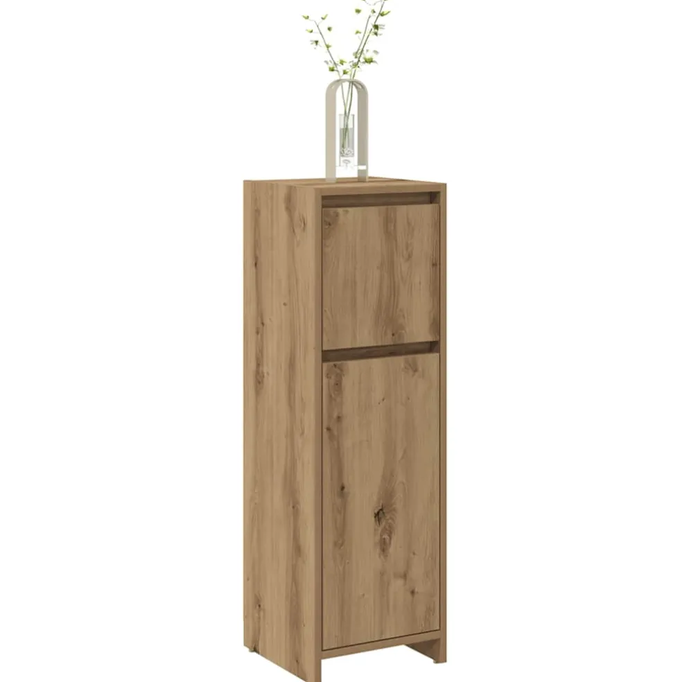 vidaXL Badkamerkast 30x30x95 cm bewerkt hout artisanaal eikenkleur