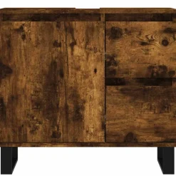 vidaXL Badkamerkast 65x33x60 cm bewerkt hout gerookt eikenkleurig