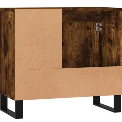 vidaXL Badkamerkast 65x33x60 cm bewerkt hout gerookt eikenkleurig
