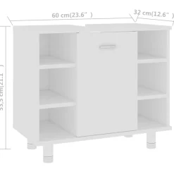 vidaXL Badkamerkast 60x32x53,5 cm bewerkt hout wit